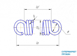 Чертеж пружины растяжения
